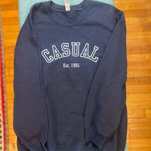 Blue Men's Sweatshirt "Casual 1985" Gildan Sz L